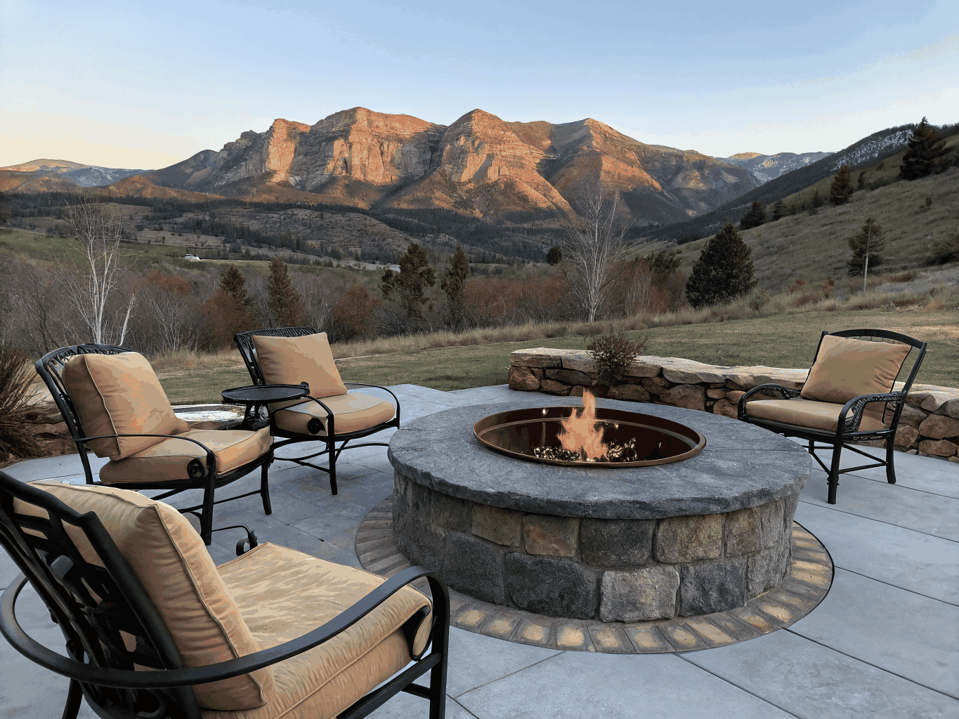 Custom Fire Pit with Colorado Mountain Views